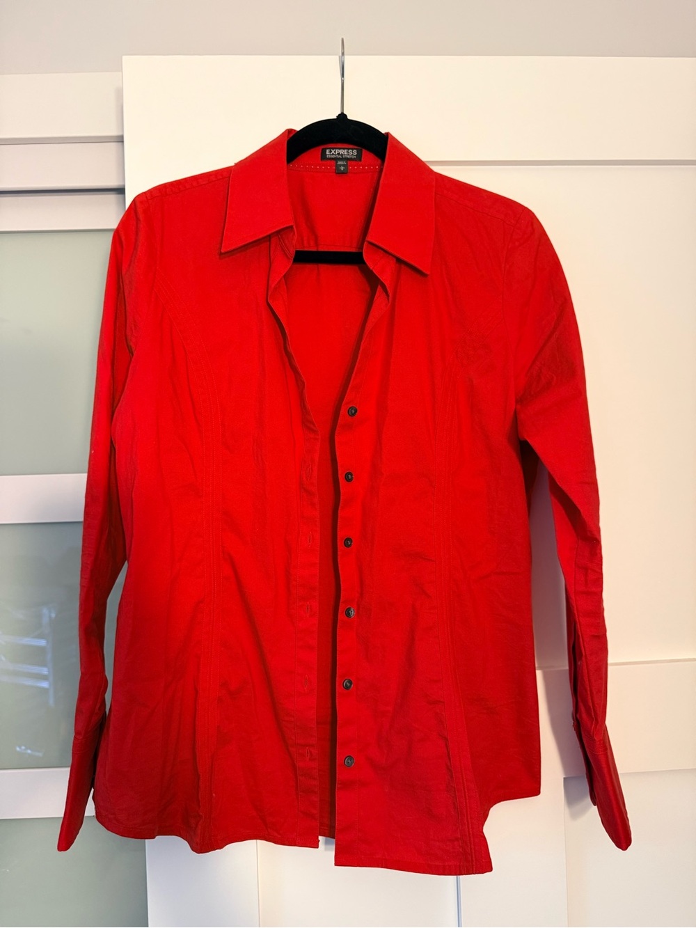 Express Women’s Red Button-Down Shirt